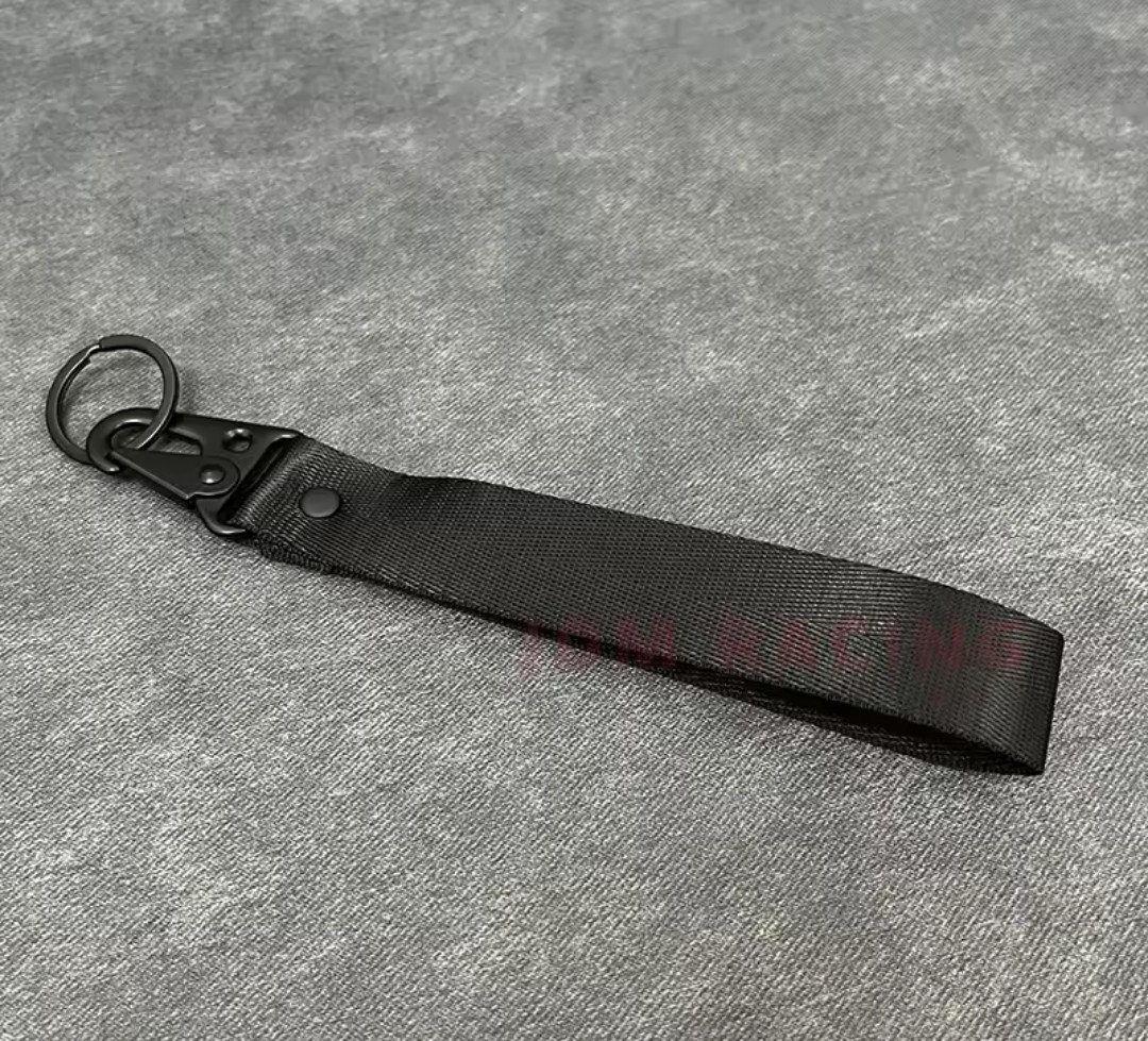 Black racing webbing key lanyard