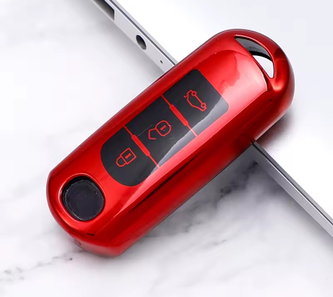 Red gloss TPU Mazda key cover