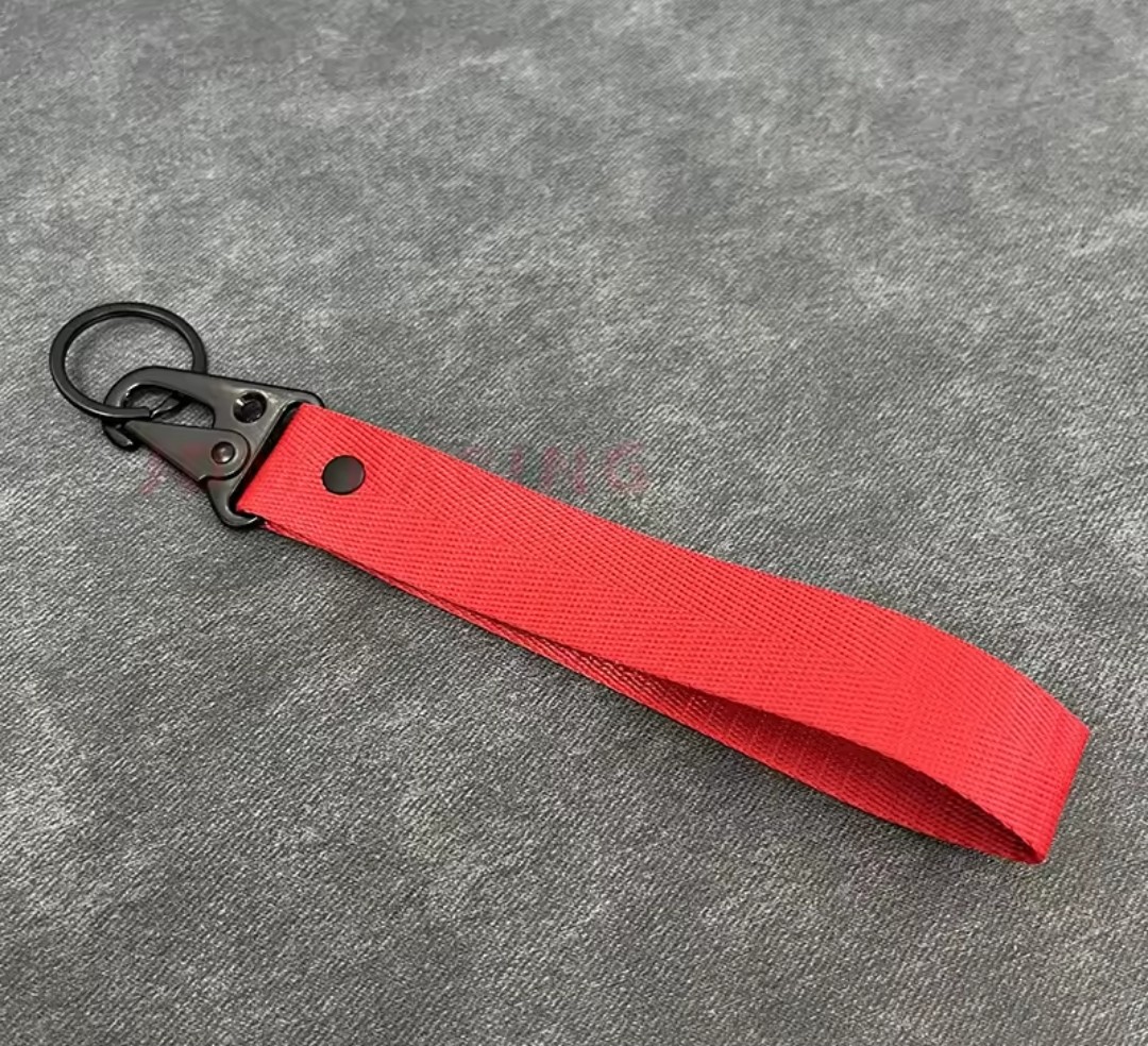 Red racing webbing key lanyard